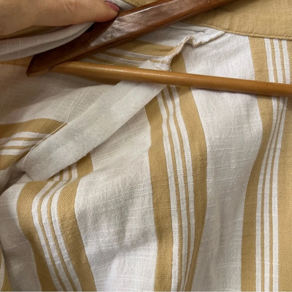 Eileen Fisher Reed White Stripe Kimono Duster Robe Coat
